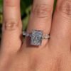 3ct D Color Radiant Moissanite Engagement Wedding Ring